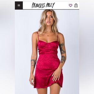 Princess Polly Diva Mini Deep Red Dress, NWT